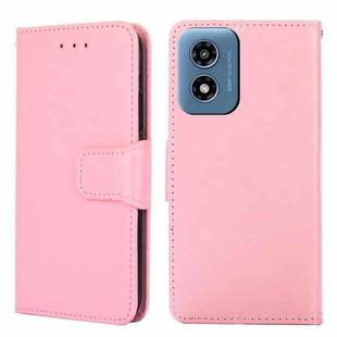 For Motorola Moto G Play 4G 2024 Crystal Texture Leather Phone Case(Pink)