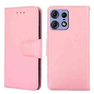 For Motorola Edge 50 Pro 5G Crystal Texture Leather Phone Case(Pink)