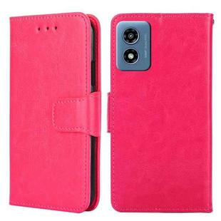 For Motorola Moto G 5G 2024 Crystal Texture Leather Phone Case(Rose Red)