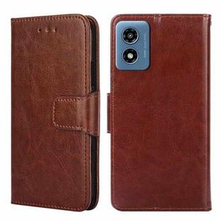 For Motorola Moto G 5G 2024 Crystal Texture Leather Phone Case(Brown)