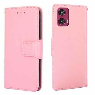 For Motorola Edge 50 Fusion 5G Crystal Texture Leather Phone Case(Pink)