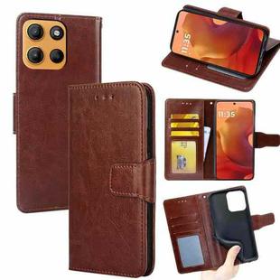 For Motorola Moto G15 / G15 Power Crystal Texture Leather Phone Case(Brown)