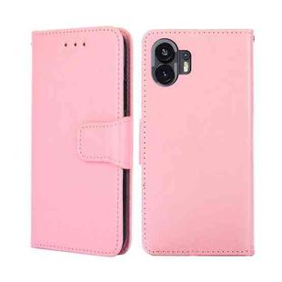 For Nothing Phone 2 Crystal Texture Leather Phone Case(Pink)