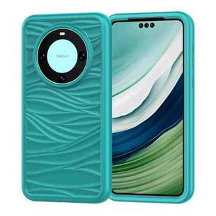 For Huawei Mate 60 Pro/60 Pro+ Wave Pattern 3 in 1 Silicone + PC Phone Case(Dark Sea Green)