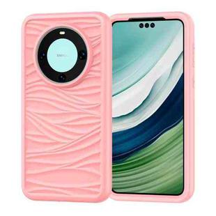 For Huawei Mate 60 Pro/60 Pro+ Wave Pattern 3 in 1 Silicone + PC Phone Case(Rose Gold)