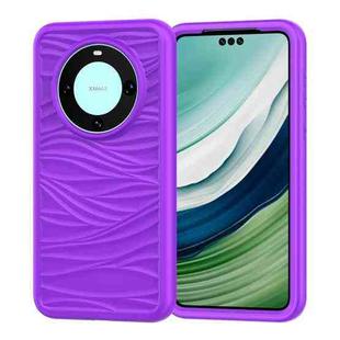 For Huawei Mate 60 Pro/60 Pro+ Wave Pattern 3 in 1 Silicone + PC Phone Case(Purple)