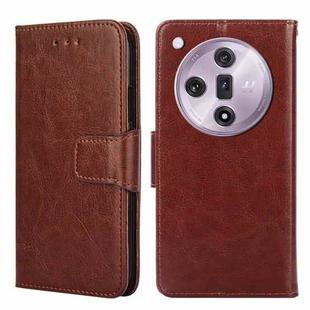 For OPPO Find X7 Crystal Texture Leather Phone Case(Brown)