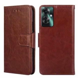 For OPPO Reno11 F 5G Crystal Texture Leather Phone Case(Brown)