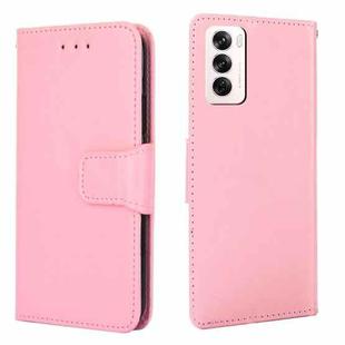 For OPPO Reno12 5G Global Crystal Texture Leather Phone Case(Pink)