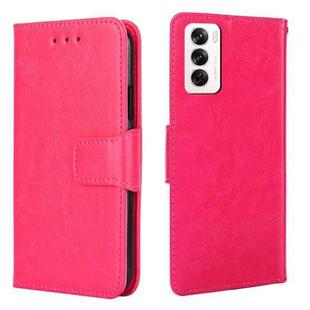 For OPPO Reno12 5G Global Crystal Texture Leather Phone Case(Rose Red)