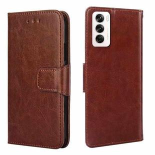 For OPPO Reno12 5G Global Crystal Texture Leather Phone Case(Brown)