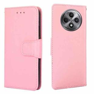For OPPO Reno12 F 5G Crystal Texture Leather Phone Case(Pink)