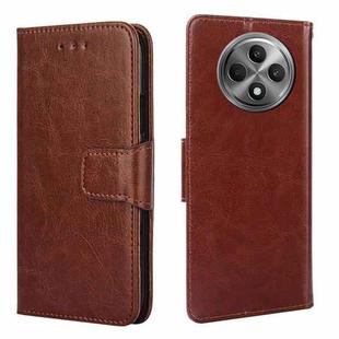 For OPPO Reno12 F 5G Crystal Texture Leather Phone Case(Brown)