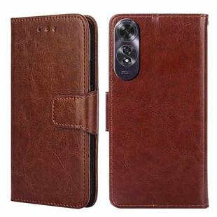 For OPPO A60 4G Global Crystal Texture Leather Phone Case(Brown)