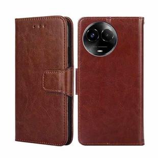 For Realme 11 5G Global Crystal Texture Leather Phone Case(Brown)