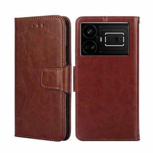 For Realme GT5 / GT5 240W Crystal Texture Leather Phone Case(Brown)