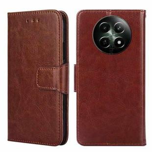 For Realme 12 5G Crystal Texture Leather Phone Case(Brown)