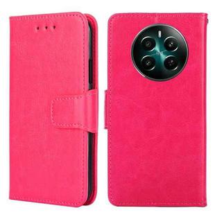 For Realme 12+ 5G Crystal Texture Leather Phone Case(Rose Red)