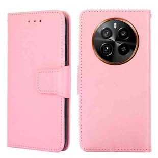 For Realme GT5 Pro 5G Crystal Texture Leather Phone Case(Pink)