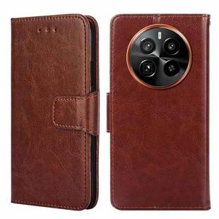 For Realme GT5 Pro 5G Crystal Texture Leather Phone Case(Brown)