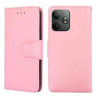 For Realme GT Neo6 SE Crystal Texture Leather Phone Case(Pink)