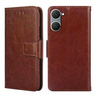 For vivo Y03 4G Crystal Texture Leather Phone Case(Brown)