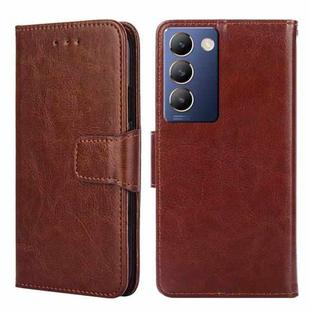 For vivo Y100 5G IDN Crystal Texture Leather Phone Case(Brown)