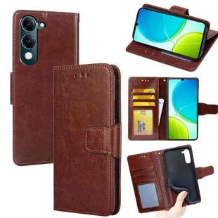 For vivo Y29s 5G / Y04 4G Crystal Texture Leather Phone Case(Brown)