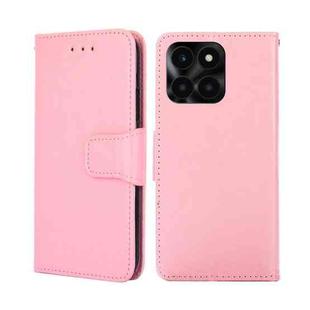 For Honor X6A 4G Crystal Texture Leather Phone Case(Pink)