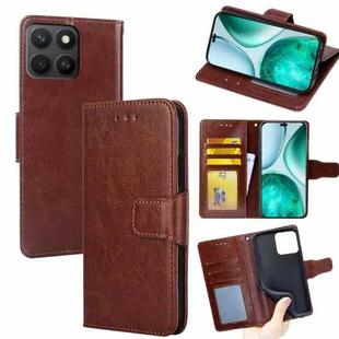 For Honor X8c 4G Crystal Texture Leather Phone Case(Brown)