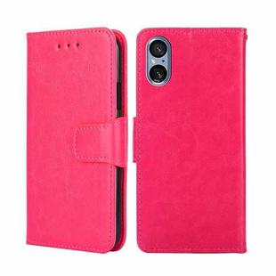 For Sony Xperia 5 V Crystal Texture Leather Phone Case(Rose Red)