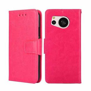 For Sharp Aquos Sense 8 Crystal Texture Leather Phone Case(Rose Red)