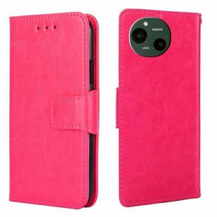 For Sharp Aquos R9 Crystal Texture Leather Phone Case(Rose Red)