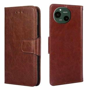 For Sharp Aquos R9 Crystal Texture Leather Phone Case(Brown)