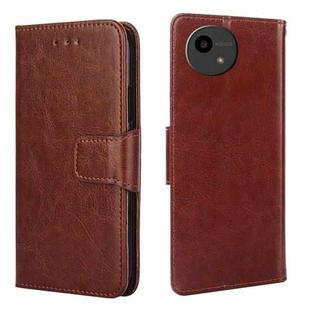 For Sharp Aquos Wish Crystal Texture Leather Phone Case(Brown)