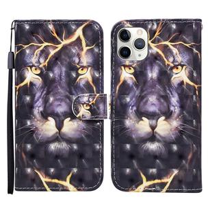 For iPhone 11 Pro 3D Painted Pattern Horizontal Flip Leather Case with Holder & Wallet & Card slot & Lanyard(Thunder Lion)