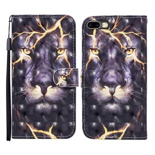 For iPhone 8 Plus / 7 Plus 3D Painted Pattern Horizontal Flip Leather Case with Holder & Wallet & Card slot & Lanyard(Thunder Lion)