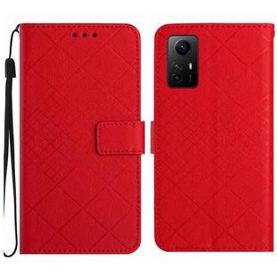 For Xiaomi 12 Rhombic Grid Texture Leather Phone Case(Red)
