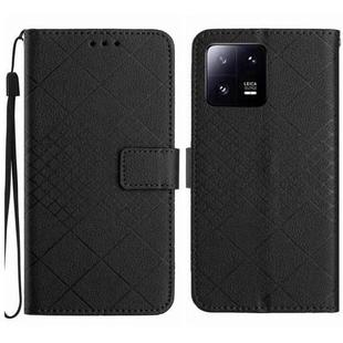 For Xiaomi 13 Rhombic Grid Texture Leather Phone Case(Black)