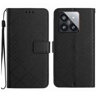 For Xiaomi 14 Rhombic Grid Texture Leather Phone Case(Black)