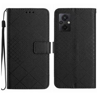 For Xiaomi Poco M5 / M4 5G Rhombic Grid Texture Leather Phone Case(Black)