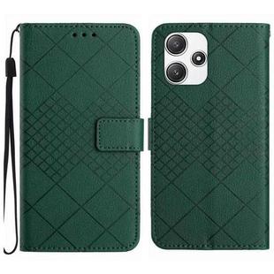 For Xiaomi Redmi 12 4G / 5G / Poco M6 Pro 5G Rhombic Grid Texture Leather Phone Case(Green)