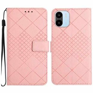 For Xiaomi Redmi A1 / A2 Rhombic Grid Texture Leather Phone Case(Pink)