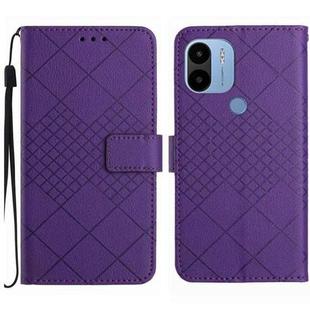 For Xiaomi Redmi A1+/ A2+/Poco C50 4G Rhombic Grid Texture Leather Phone Case(Purple)