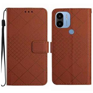 For Xiaomi Redmi A1+/ A2+/Poco C50 4G Rhombic Grid Texture Leather Phone Case(Brown)