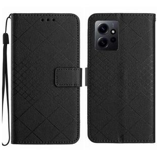 For Xiaomi Redmi Note 12 4G Global Rhombic Grid Texture Leather Phone Case(Black)