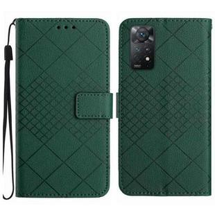 For Xiaomi Redmi Note 12 Pro 4G Global Rhombic Grid Texture Leather Phone Case(Green)