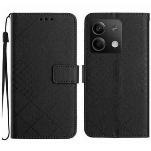 For Xiaomi Redmi Note 13 4G Global Rhombic Grid Texture Leather Phone Case(Black)