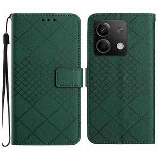For Xiaomi Redmi Note 13 Pro 4G Global Rhombic Grid Texture Leather Phone Case(Green)