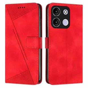 For itel A60s Dream Triangle Leather Phone Case with Long Lanyard(Red)